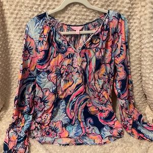 lilly pulitzer willa top nauti navy boho bateau